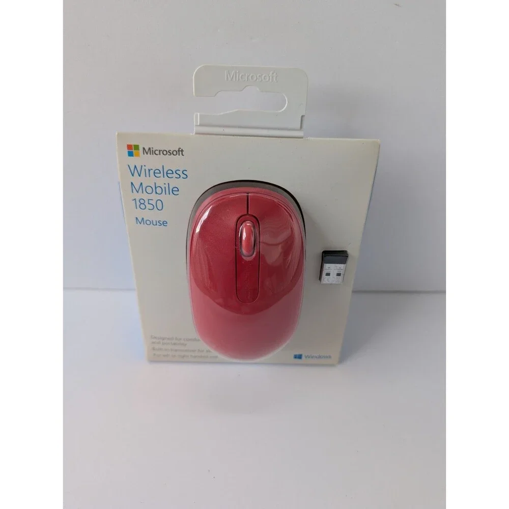 Microsoft Wireless Mobile Mouse 1850 Red – Sealed USB Receiver Windows & Mac